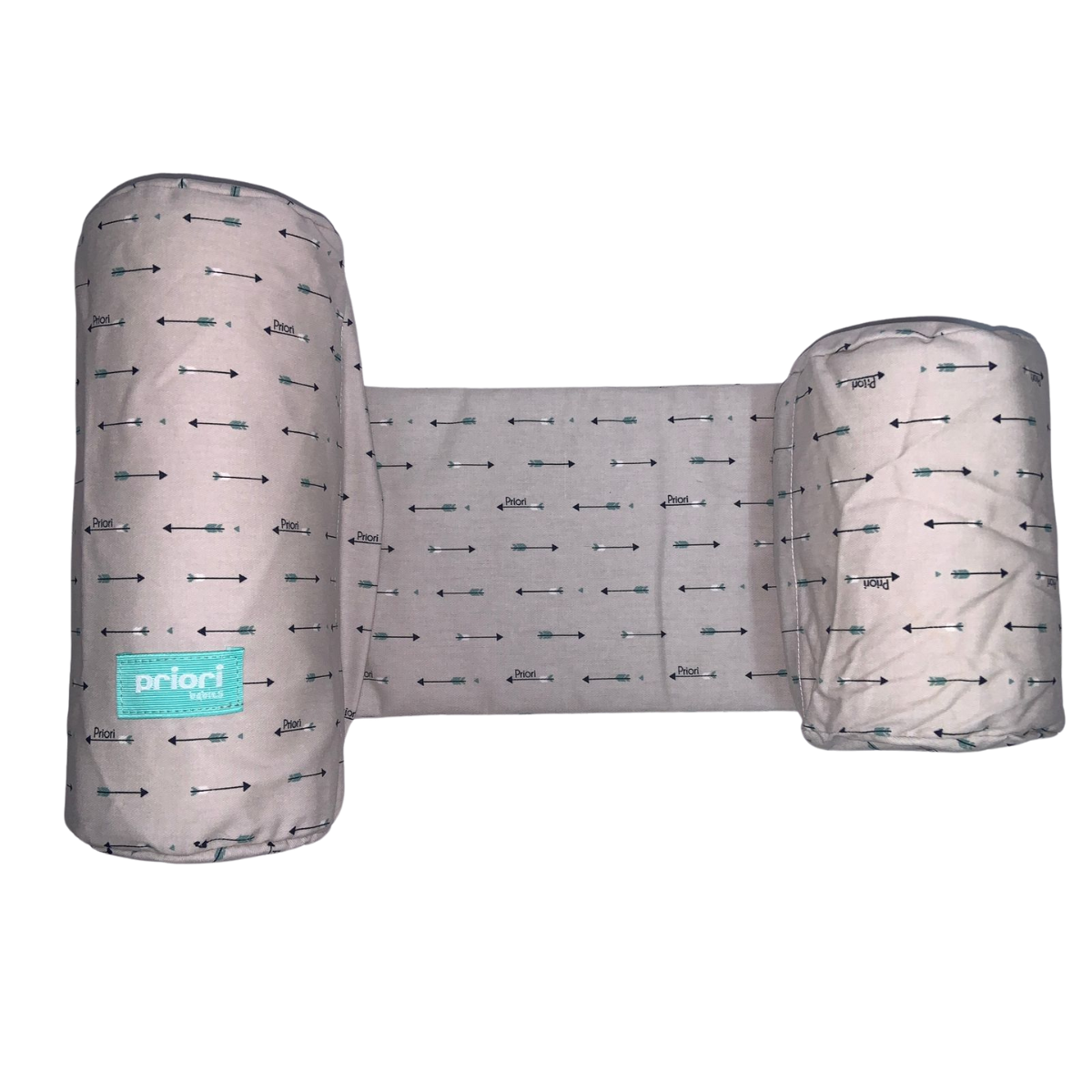 ALMOHADON CONTENEDOR ESTAMP. GRIS CON FLECHAS