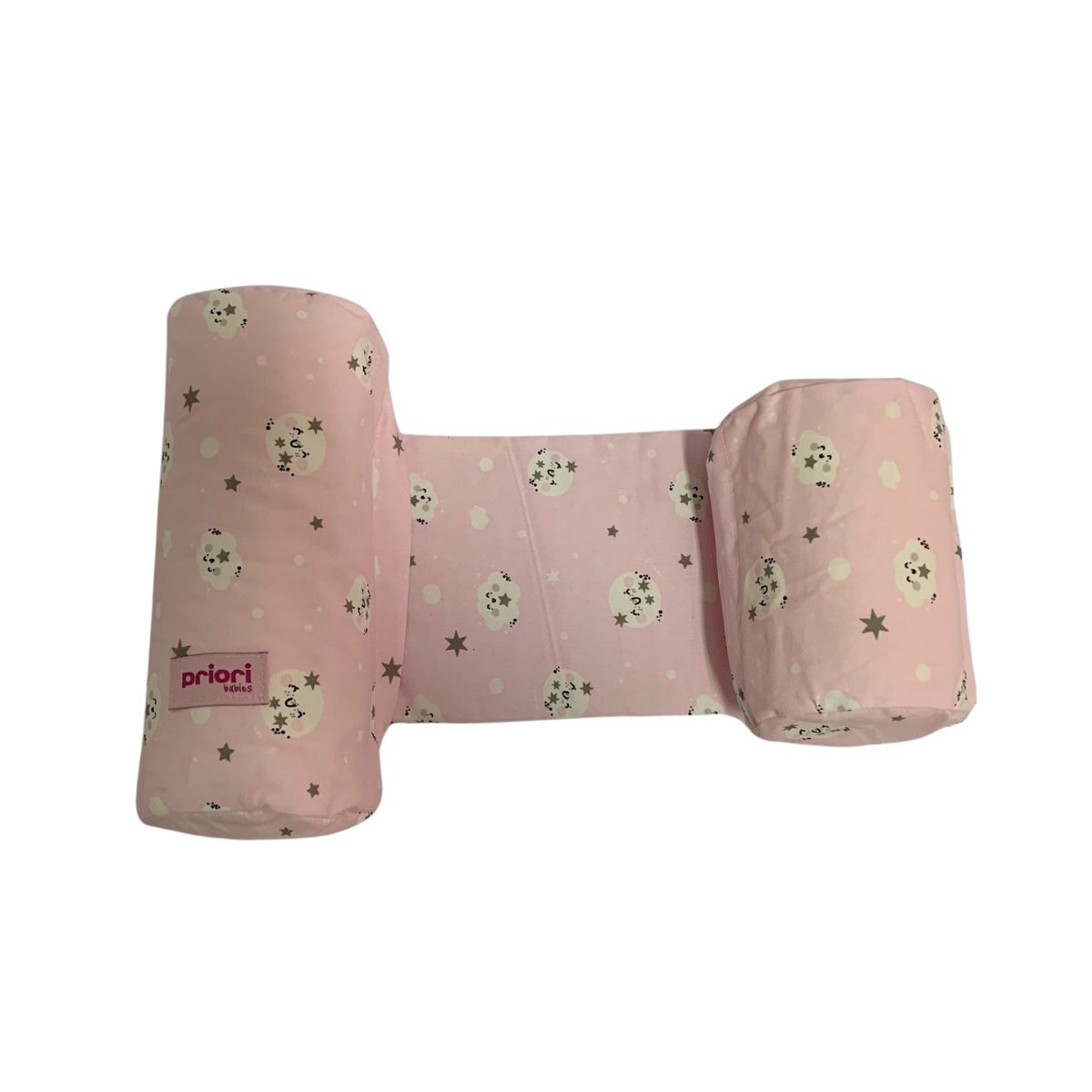 ALMOHADON CONTENEDOR ESTAMPADO ROSA CON NUBES