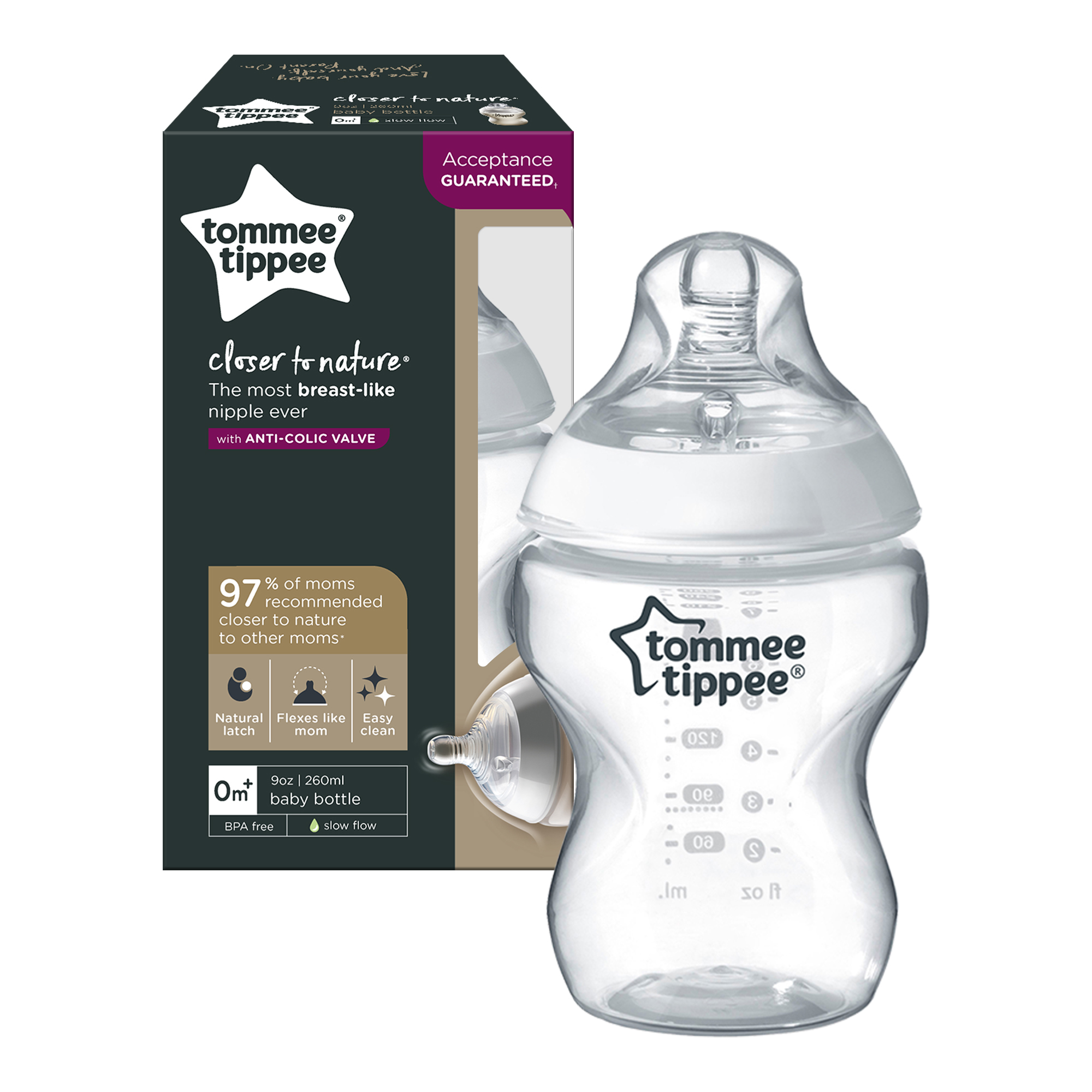 BIBERON 260 ML TOMMEE TIPPEE CNT 1 PK