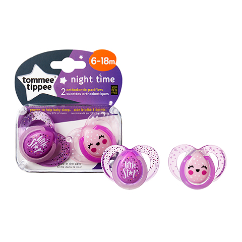 CHUPETES 6-18 MES TTNIGHT TIME 2 PK