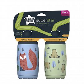 VASOS 260 ml STRAW CUP SUPER STAR 2 PK .