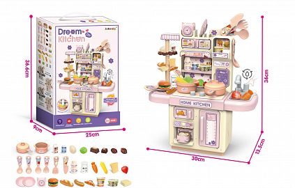 SET DE COCINA CON LUZ 44 PCS